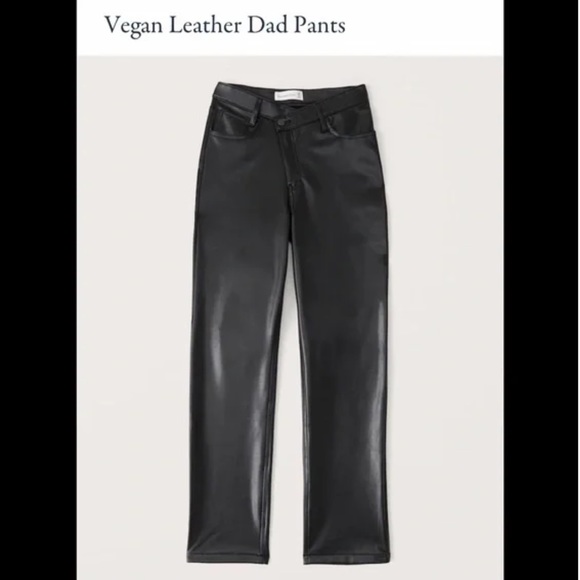 Abercrombie and Fitch Vegan Leather Dad\90s pants 29L - Picture 1 of 5